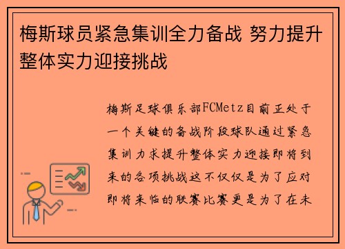 梅斯球员紧急集训全力备战 努力提升整体实力迎接挑战